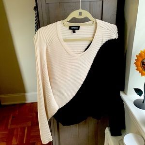 Express sweater black and white block